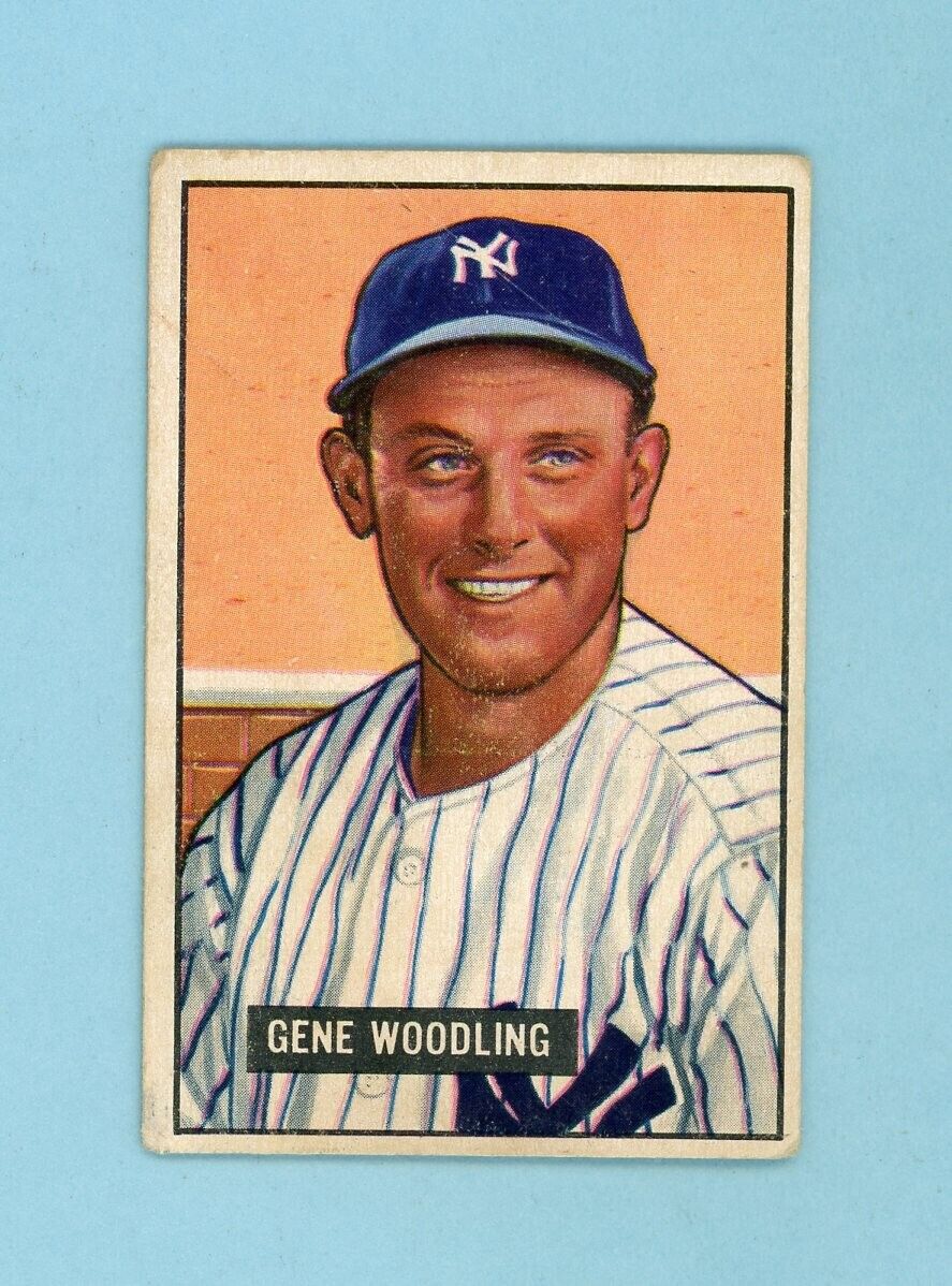 1951 Bowman #219 Gene Woodling New York Yankees Rookie Baseball Card Vg/Ex