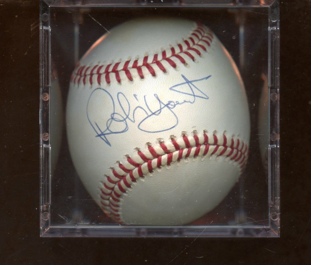 Robin Yount Single Signed OAL Budig Baseball Hologram