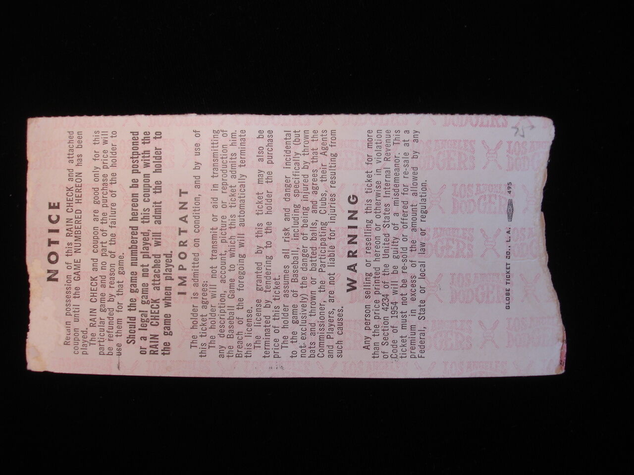 October 4, 1959 World Series Game 3 Ticket Stub - White Sox @ Dodgers