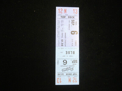 September 6, 1965 Los Angeles Dodgers Full Ticket