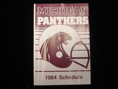 1984 Michigan Panthers Football 2.75" x 4" Schedule