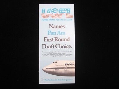 1980's USFL Pan Am Philadelphia Stars Schedule