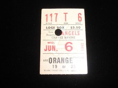 June 6, 1962 Chicago White Sox @ Los Angeles Angels Ticket Stub EX