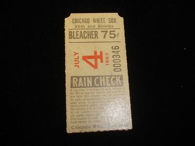 July 4, 1962 Baltimore Orioles @ Chicago White Sox Ticket Stub EX