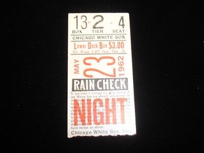 May 23, 1962 Cleveland Indians @ Chicago White Sox Ticket Stub EX